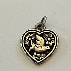 James Avery Retired Sterling Silver Heart with Dove charm